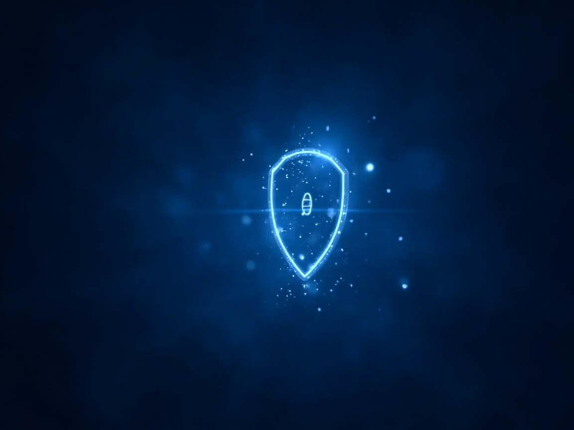A glowing blue shield representing data protection